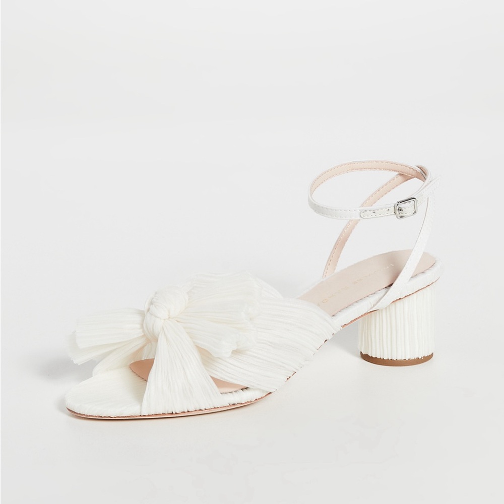 Loeffler Randall Women's Dahlia Ankle Strap Low Block Heel Sandals 10.5 Bride
